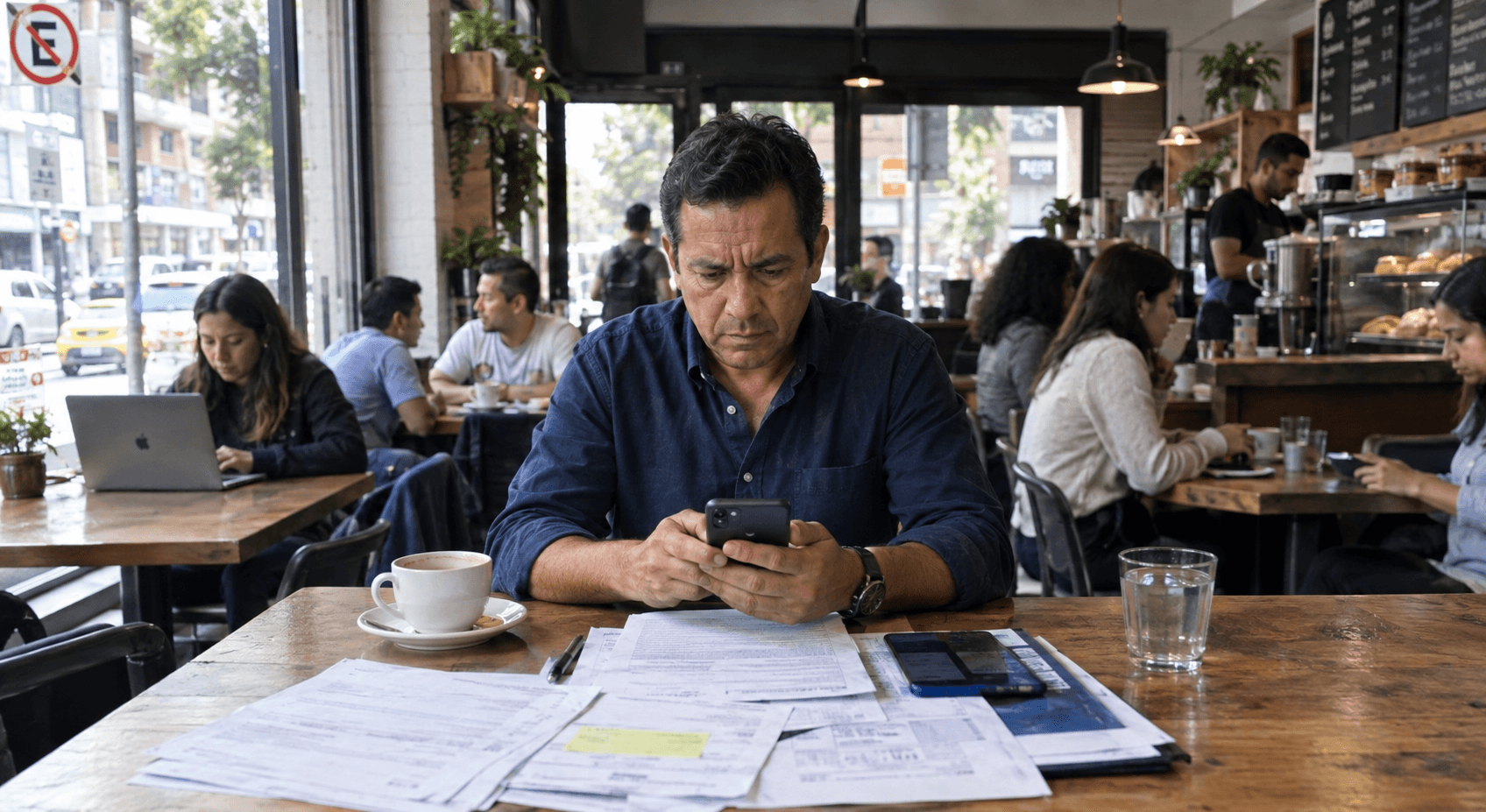 Persona revisando desde su computadora si una página web de préstamos en línea es segura en México